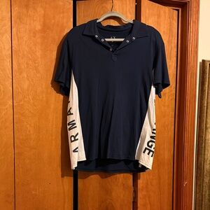 Armani Exchange Men’s Navy Polo with White Side Panels Size Xl
